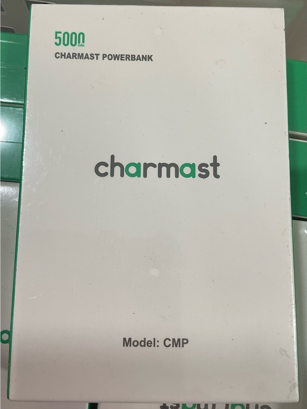 5000mAh Portable Power Bank - White/Green